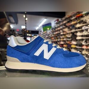 Size 10 - New Balance 574 Blue White